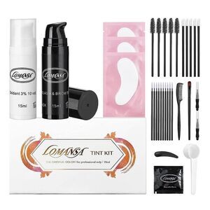 Lomansa Black Eyelash Color Kit & Instant Brow Coloring Kit, Salon Home Use